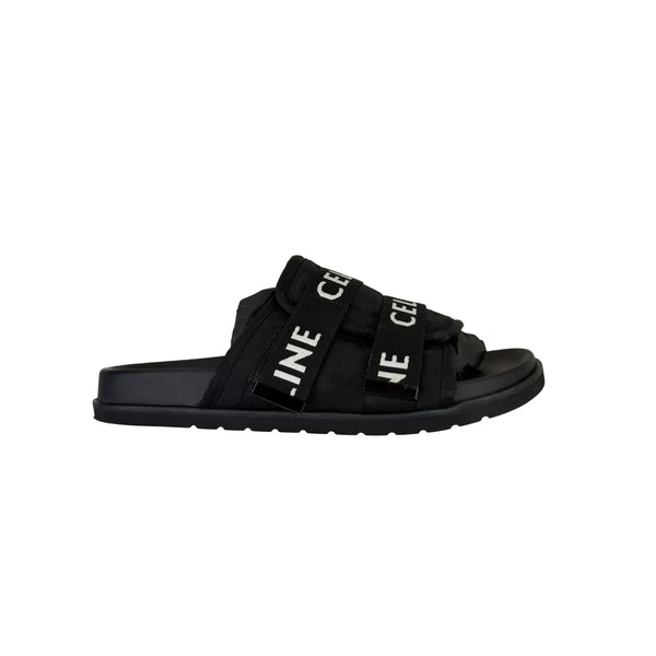 Celine Men’s Black Logo Sandals - Uk 11