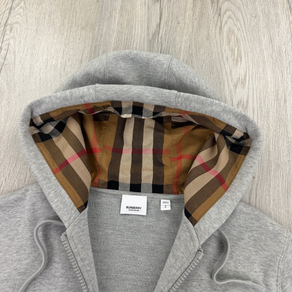 Burberry Men’s Grey Zip-up Hoodie - Small