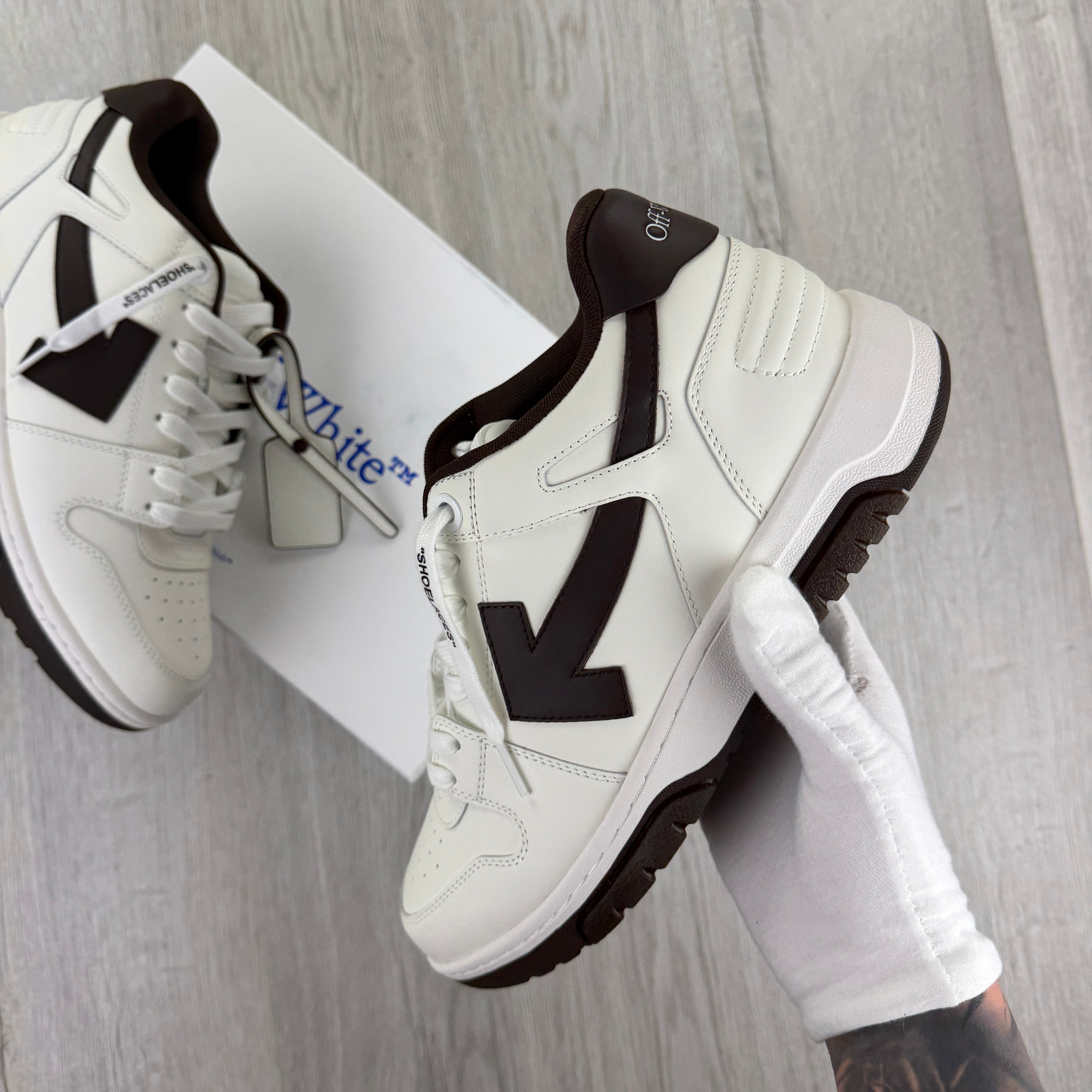Off-White Men’s Brown & White Low Trainers