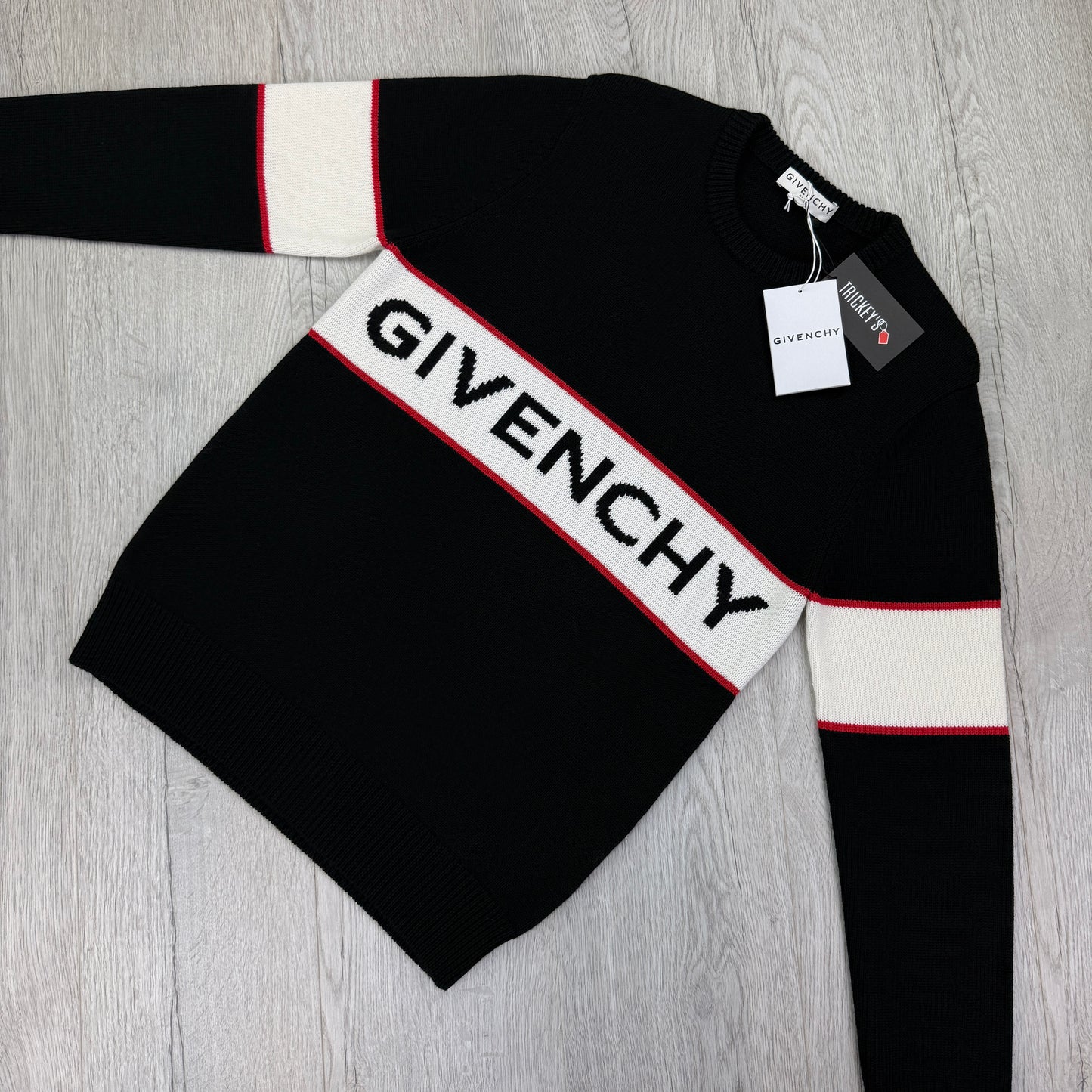 Givenchy Men’s Logo Stripe Crewneck Black Jumper