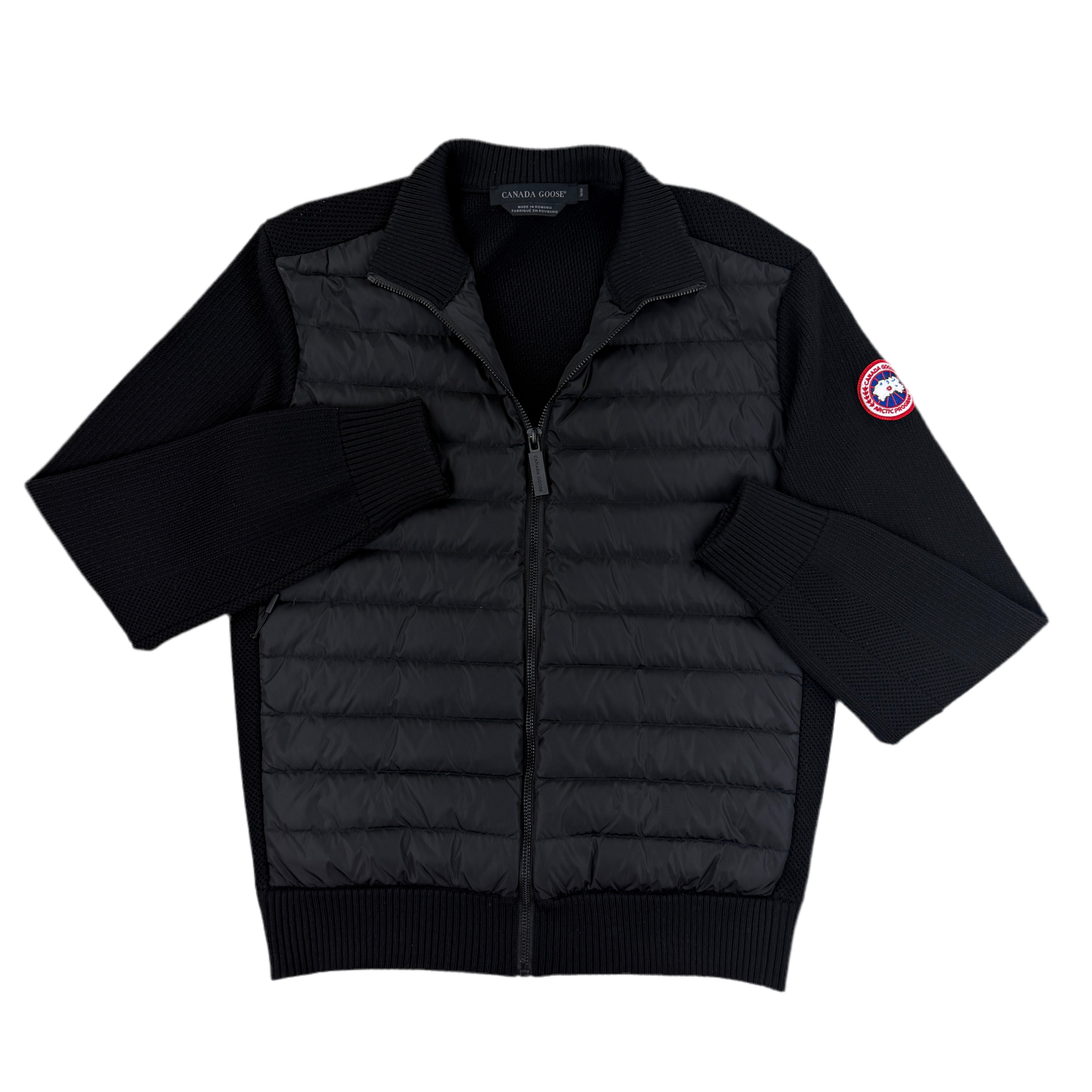 Canada Goose Men’s Black Zip-up Hybridge Knit Jacket