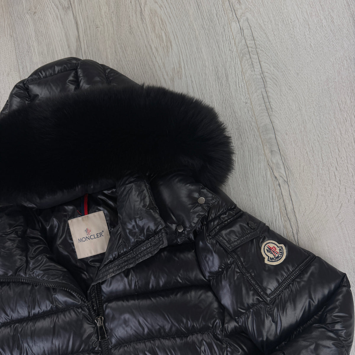 Moncler Women’s BadyFur Black Jacket With Black Fur - Size 1