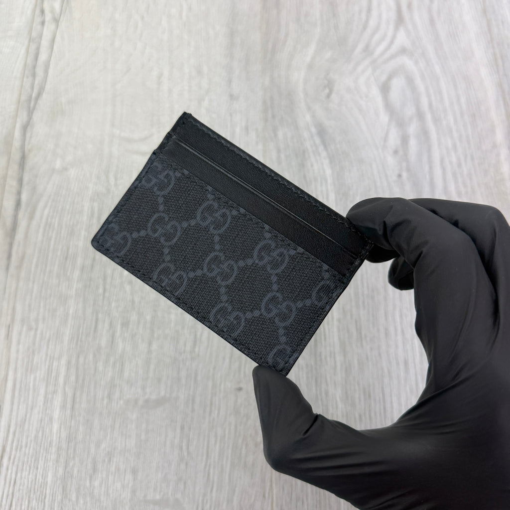 Gucci GG Interlocking Black Canvas Card Holder