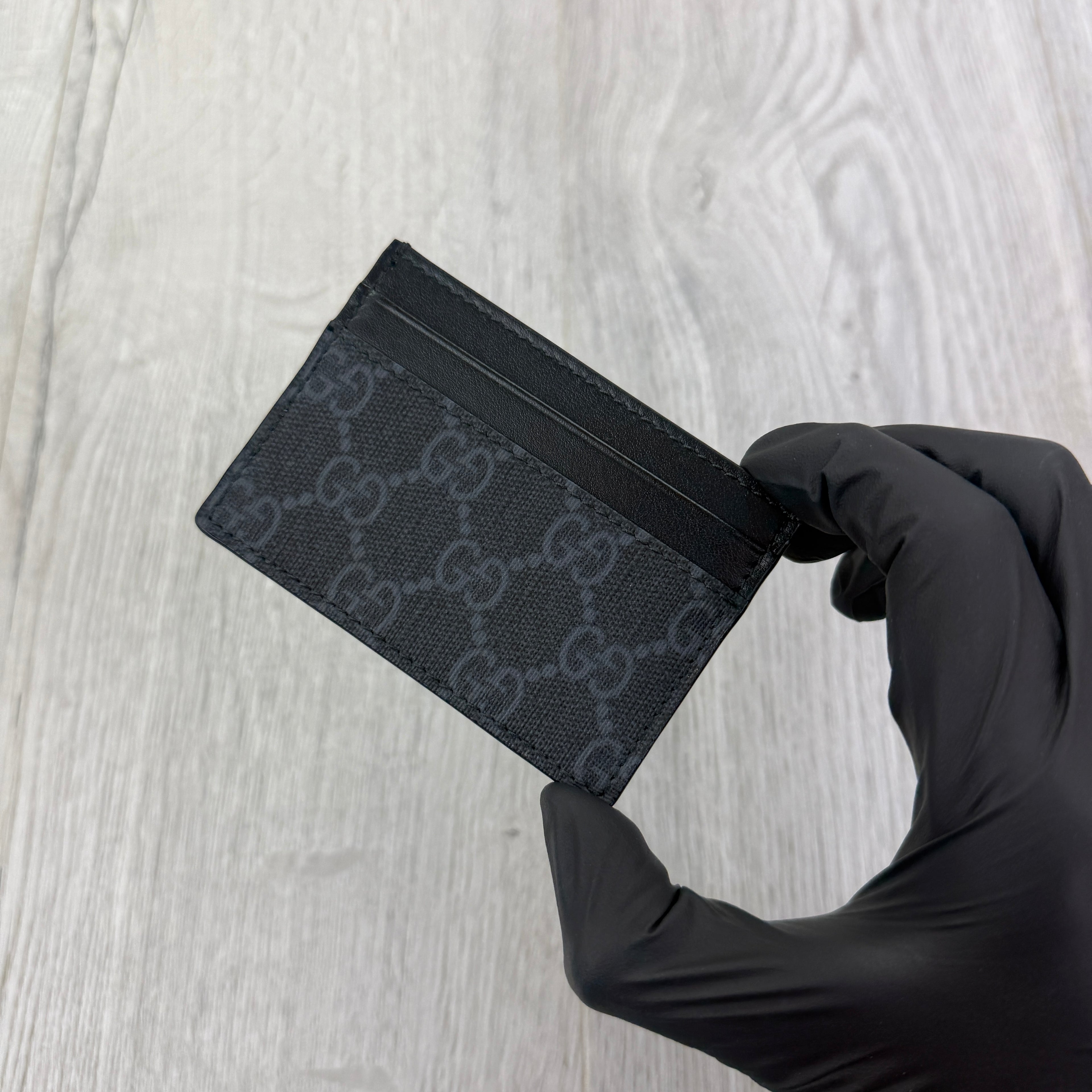 Gucci GG Interlocking Black Canvas Card Holder