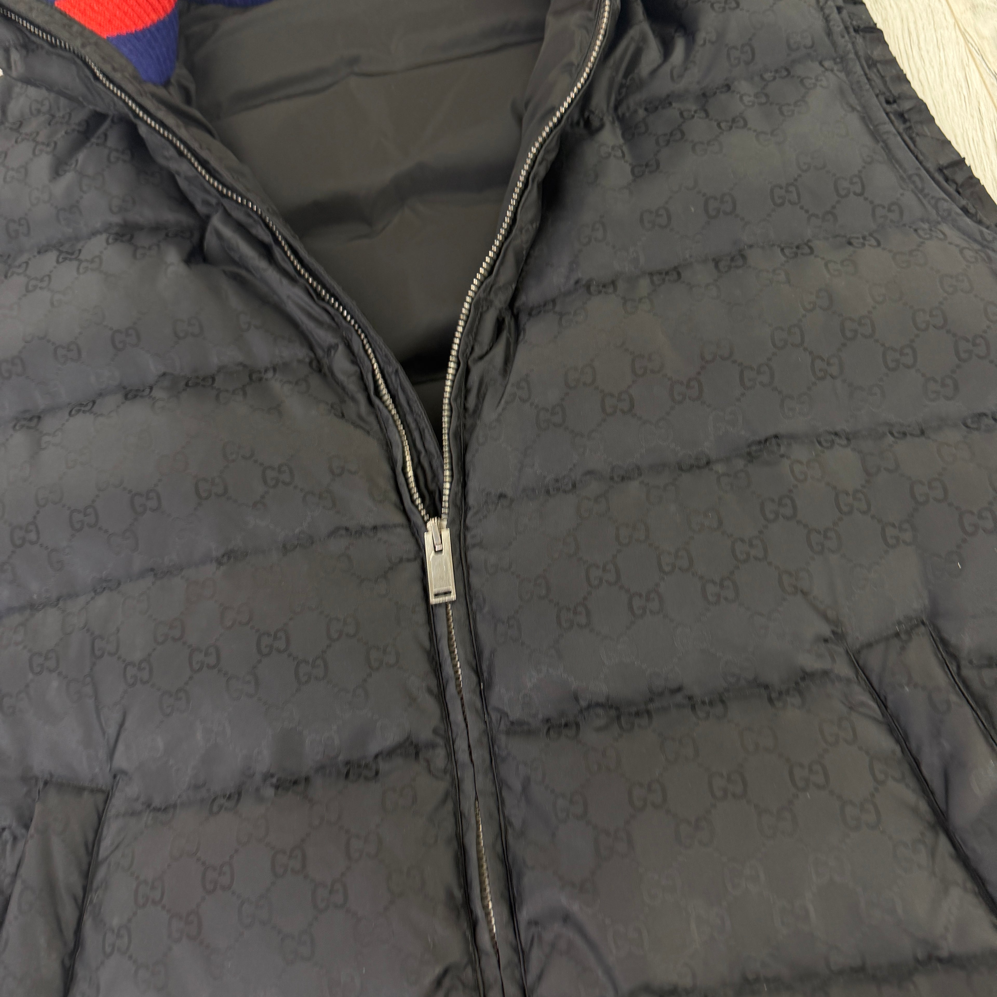 Gucci Men’s Balck Zip-up Monogrammed GG Body-warmer  - 50 (Medium)