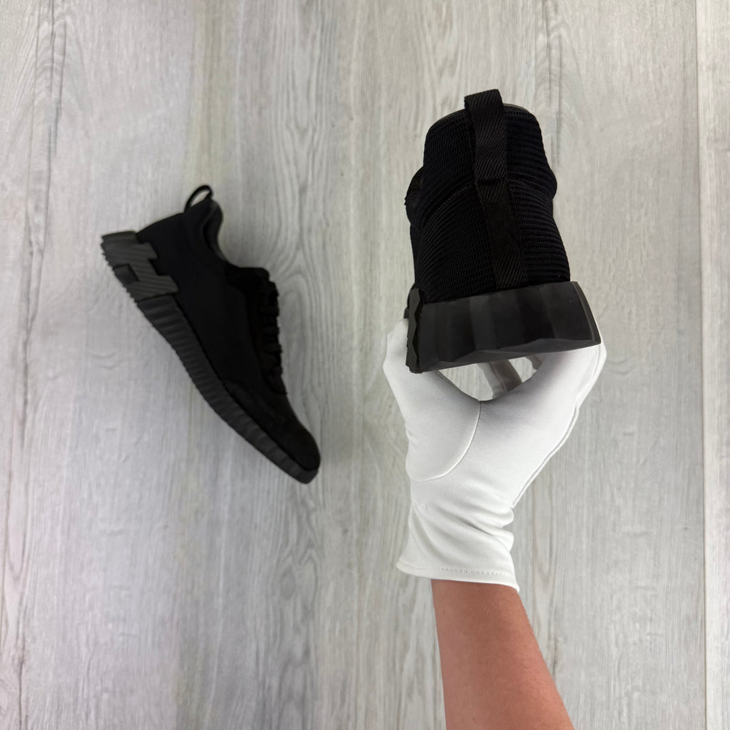 Hermes Men’s All Black Suede Bouncing Sneakers - 46 (Fit Uk 11)