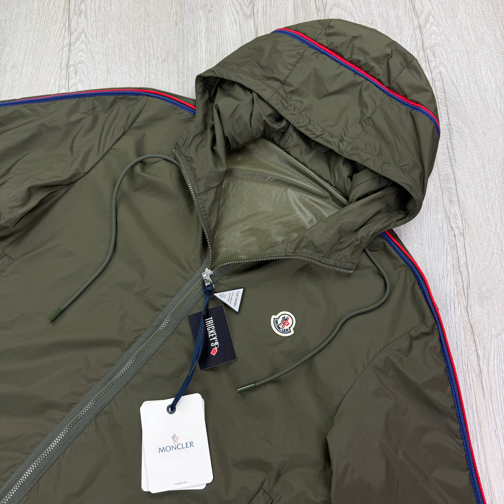 Moncler Men’s Hattab Khaki Zip-up Windbreaker Jacket - Size 5