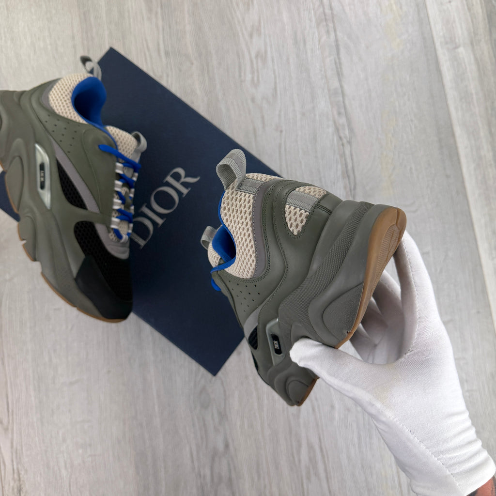 Dior B22 Men’s Khaki Green & Blue Trainers - 43 (Fit Uk 8.5)