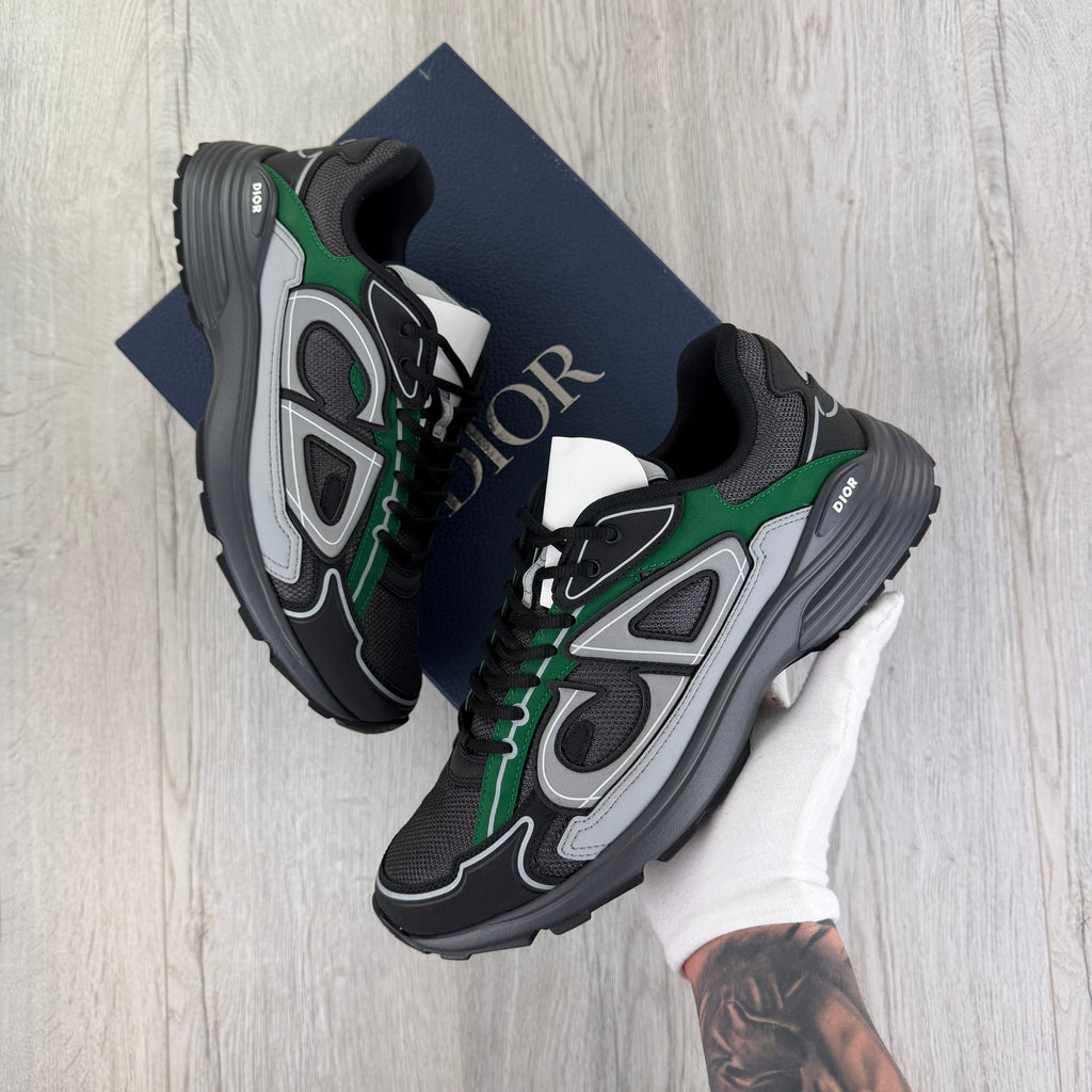 Dior B30 Men’s Black Deep Grey Green Trainers - 42 (Uk 8)