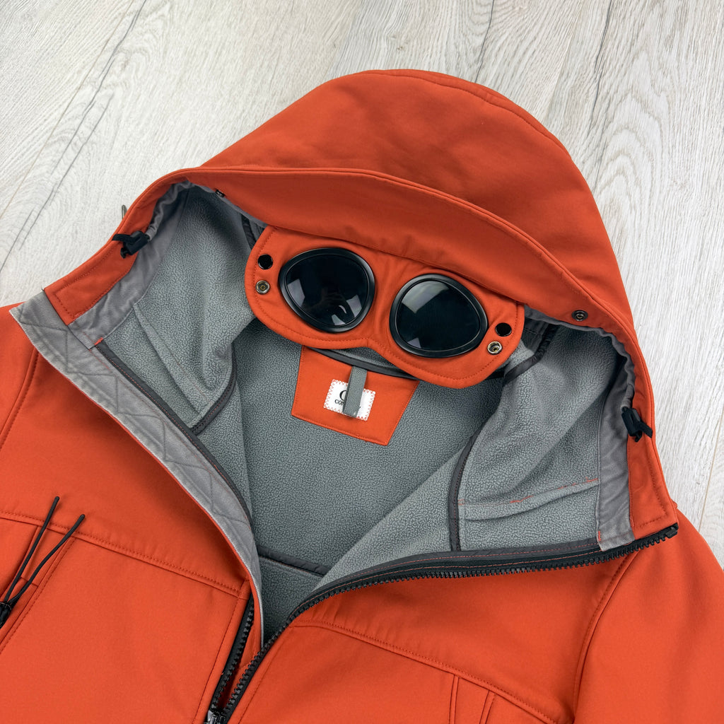 Cp Company Men’s Orange Zip Up Goggled Soft Shell Jacket - 52