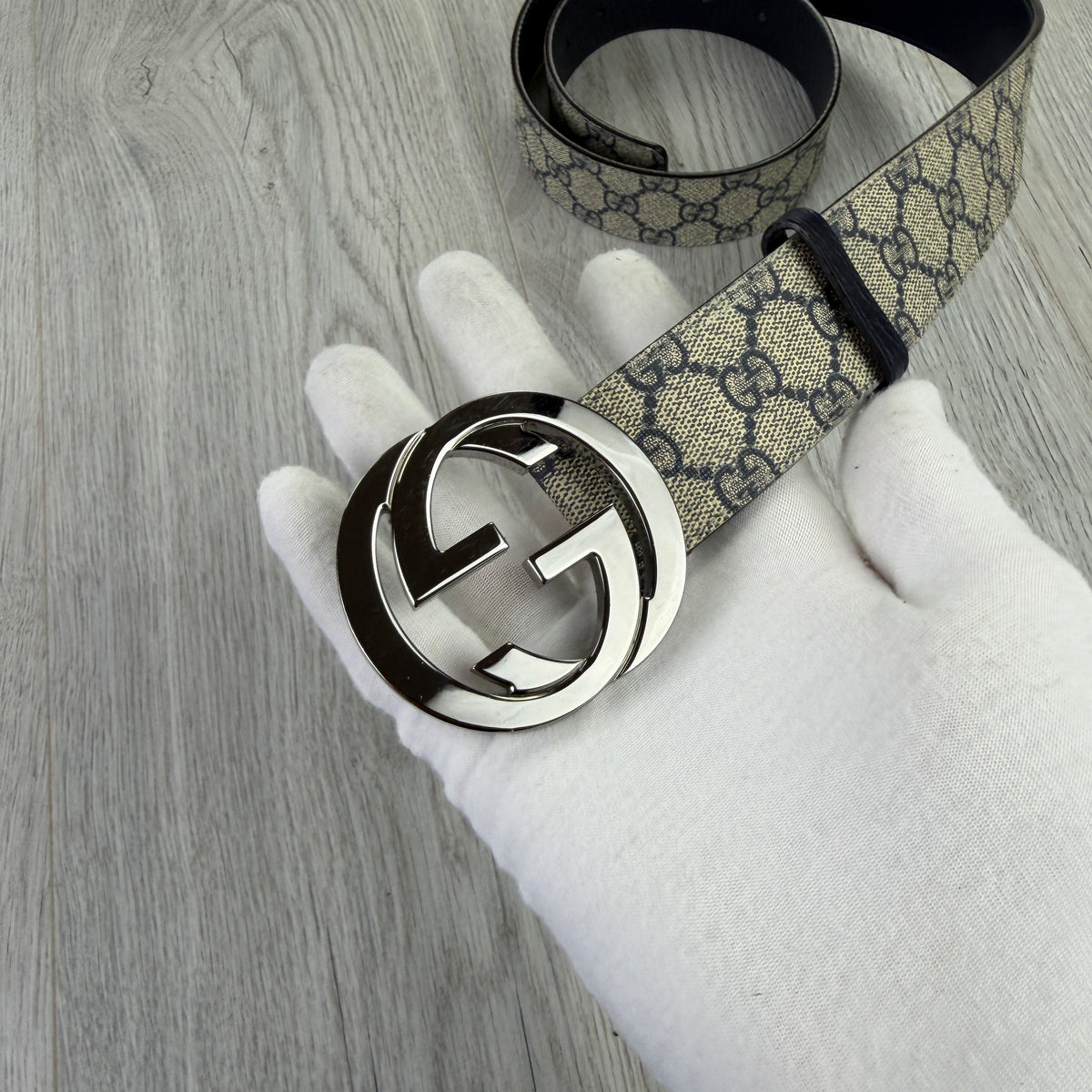 Gucci Men’s Beige Belt GG Buckle - 90 (Uk 30-34)