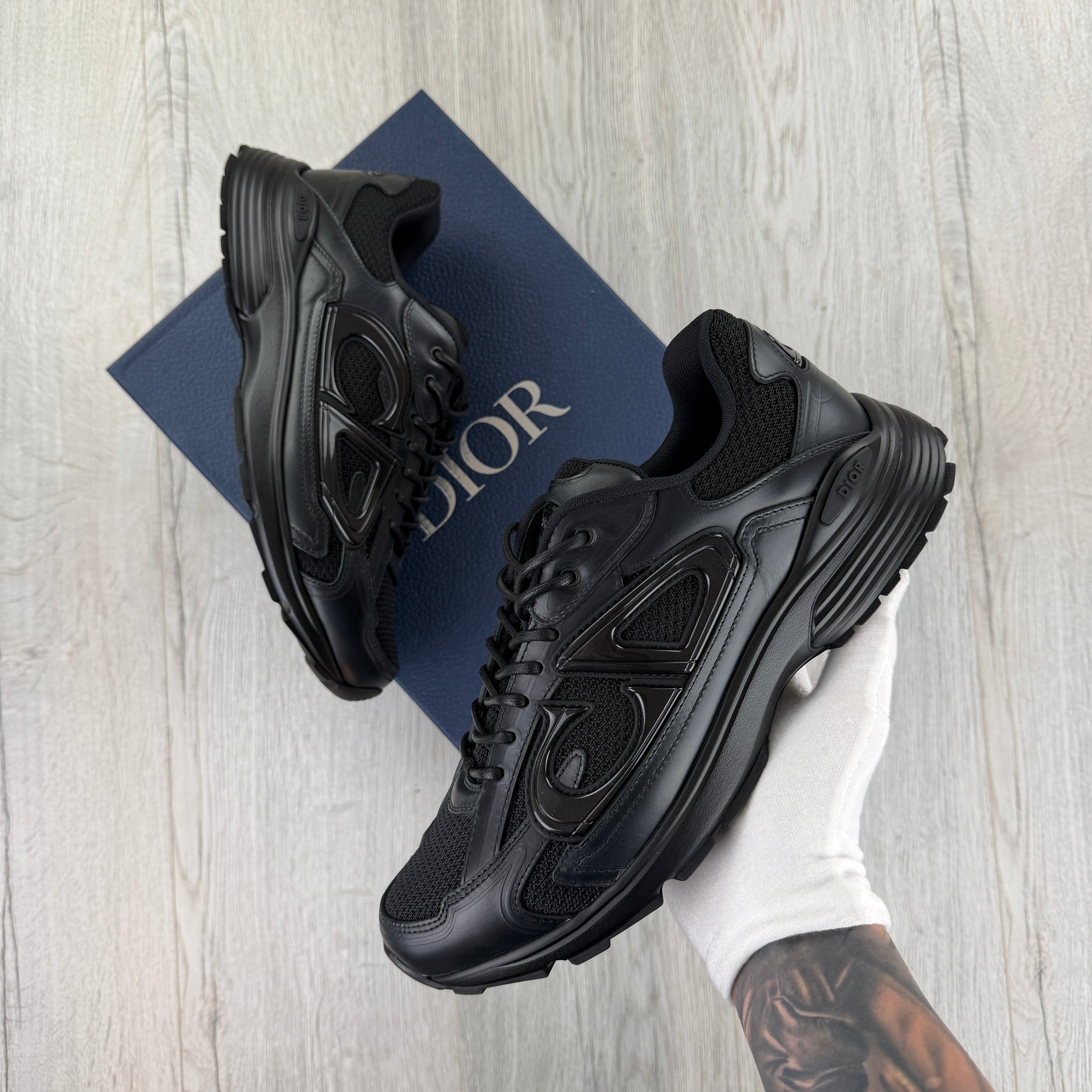 Dior B30 Men’s Triple Black Countdown Trainers - 43 (Fit Uk 9)