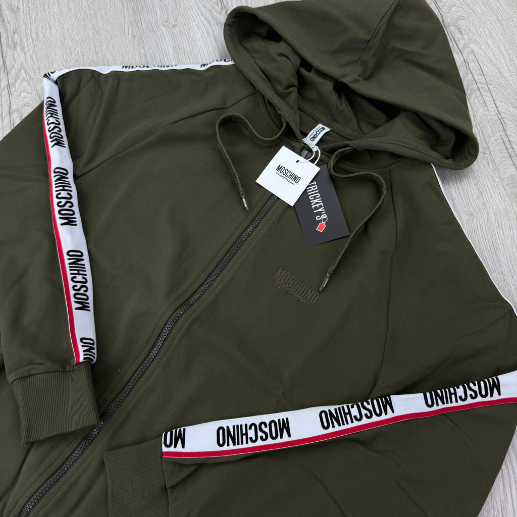 Moschino Khaki Green Hoodie & Shorts Set