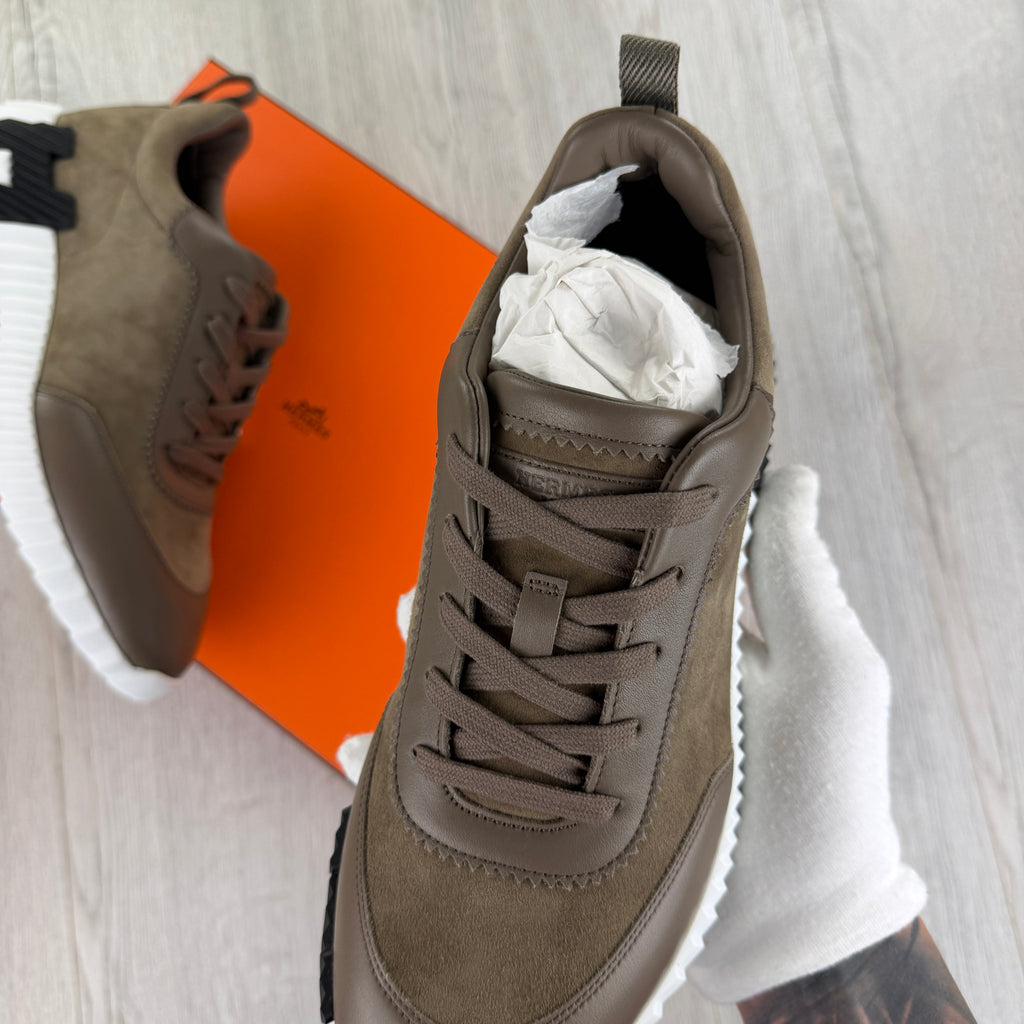 Hermes Men’s Etoupe Bouncing Sneakers - 42 (Fit UK 8)