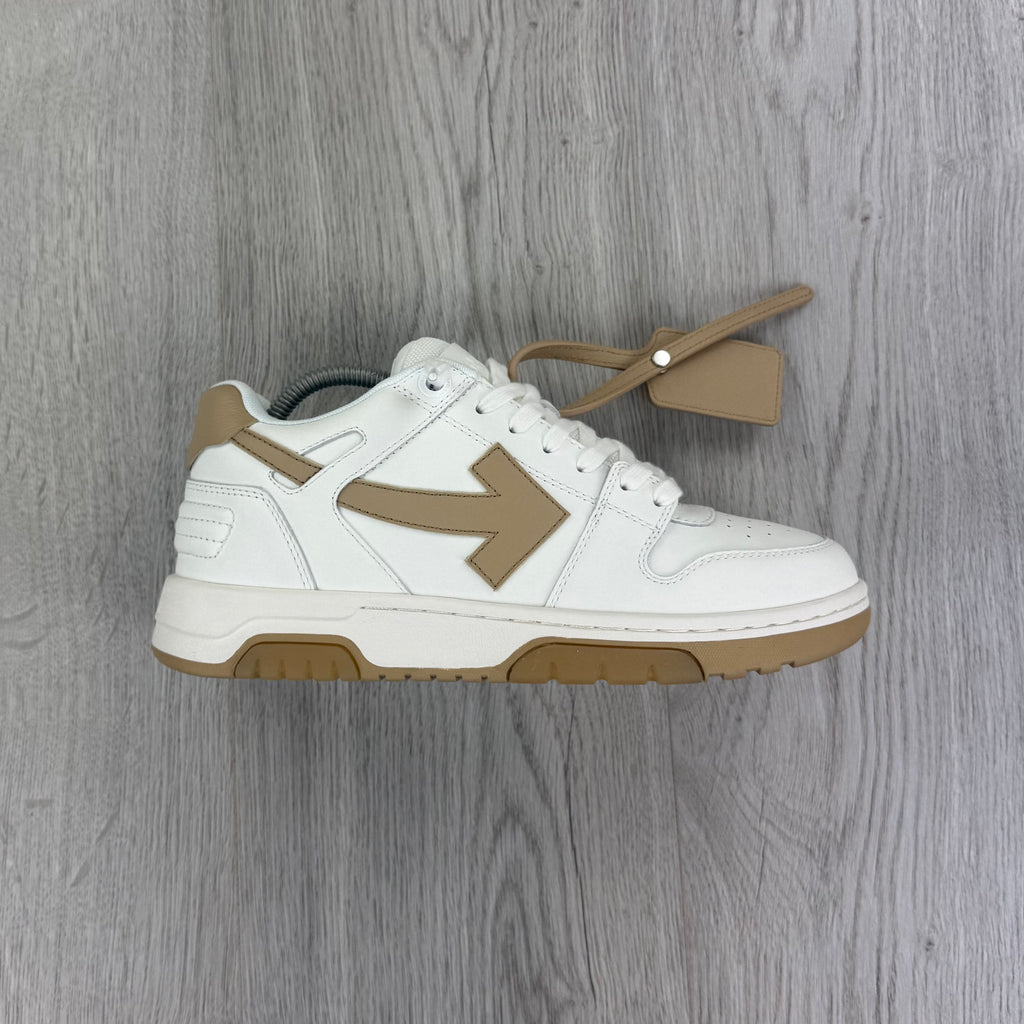 Off White Out Of Office Beige & White Low Trainers - Uk 6