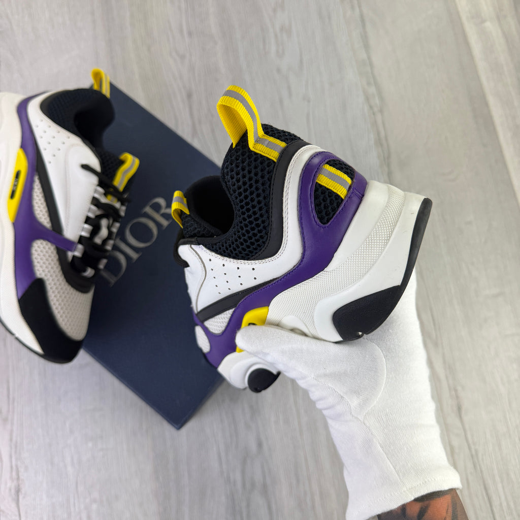 Dior B22 Men’s Purple Yellow White Runners - 42 (Fit Uk 7.5)
