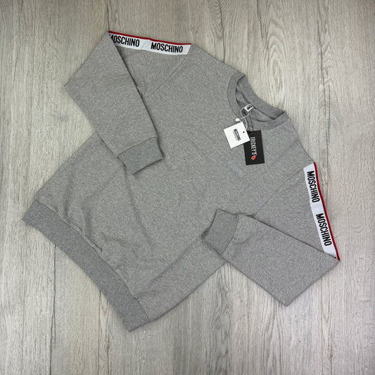 Moschino men’s grey crewneck jumper