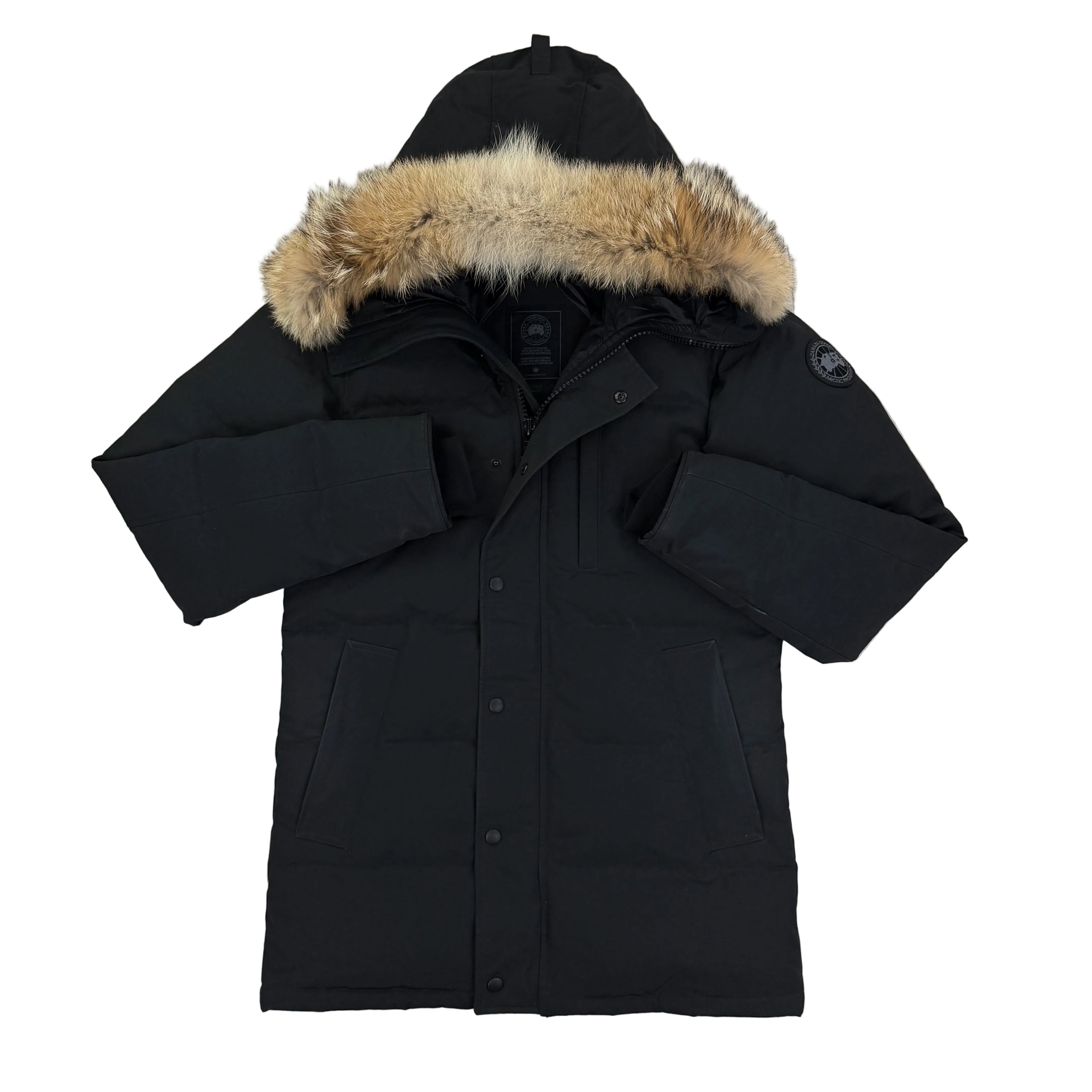 Canada Goose Men’s Black Badge  Carson Parka Jacket With Fur - Small