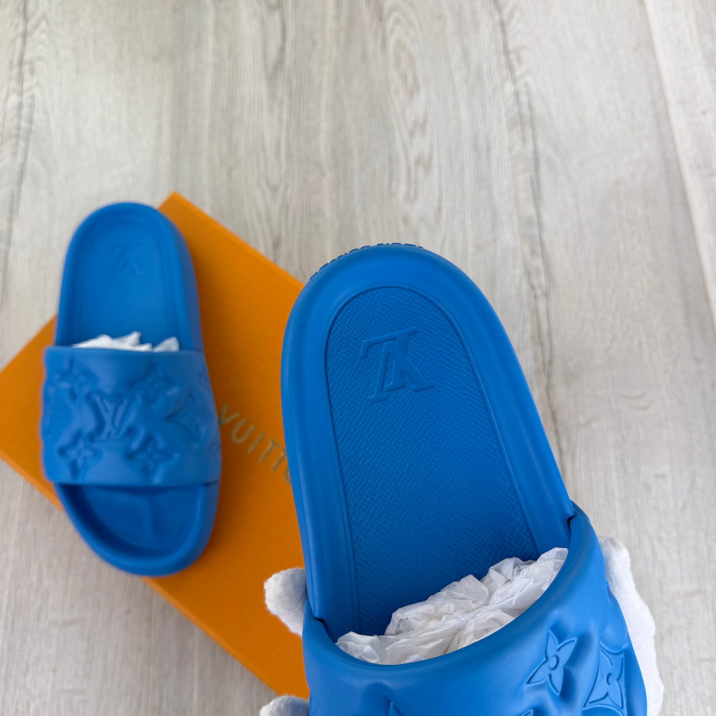 Louis Vuitton Men’s Blue Waterfront Mules Sliders - Uk 9 (Fit 9.5/10)