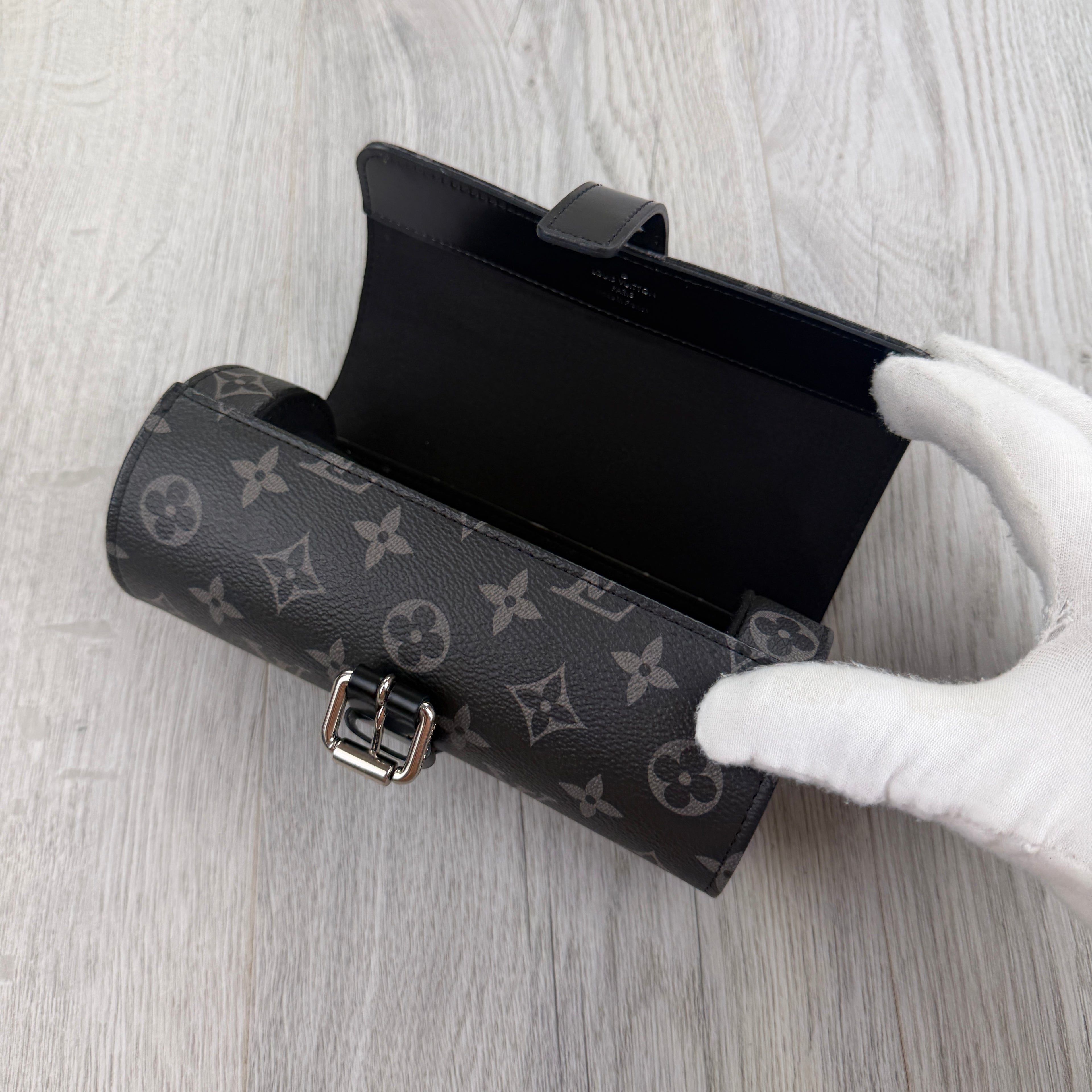 Louis Vuitton Black Monogram 3 Watch Case