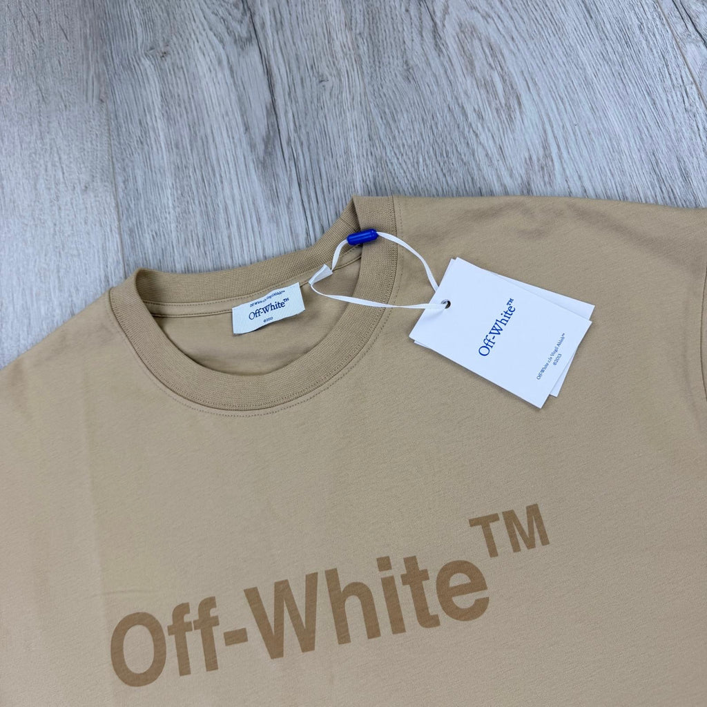 Off White Men’s Beige T-shirt - Medium