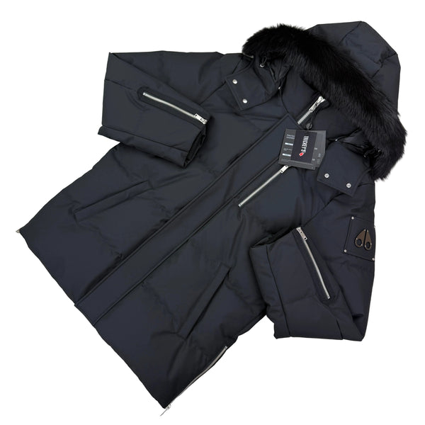 Moose Knuckles Men’s Black 3Q Shearling-Trim Jacket