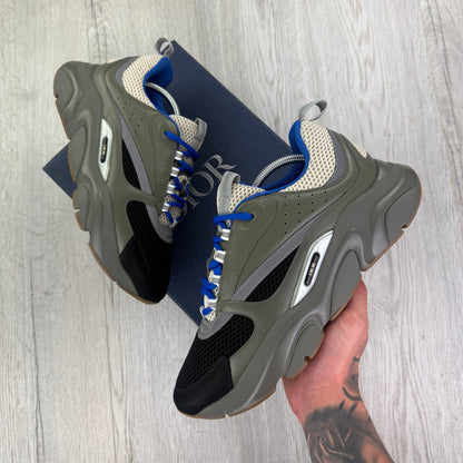 Dior B22 Men’s Khaki Green & Blue Trainers - 45 (Uk 10/10.5)