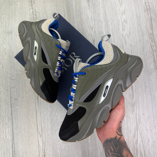 Dior B22 Men’s Khaki Green & Blue Trainers - 45 (Uk 10/10.5)
