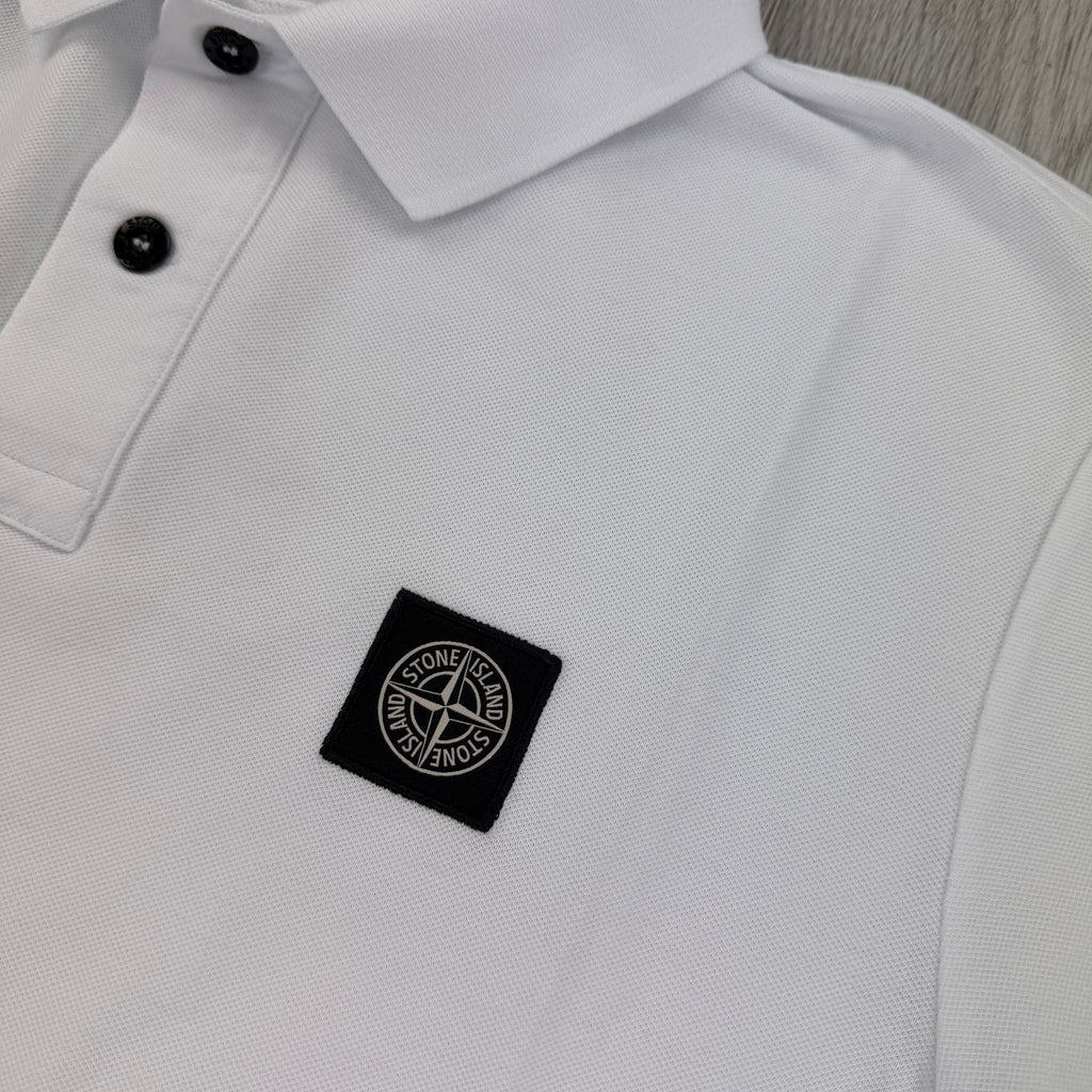 Stone Island Men’s White Short-sleeve Polo - Large