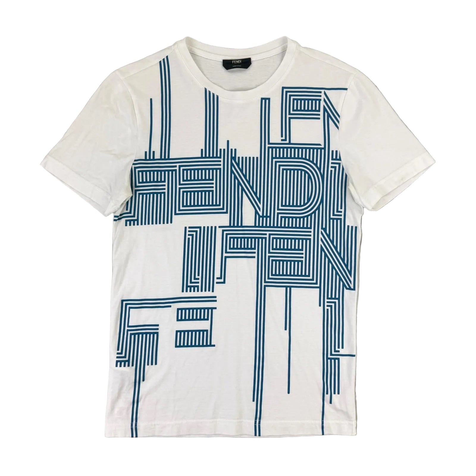 Fendi Men’s White & Blue T-shirt - XS