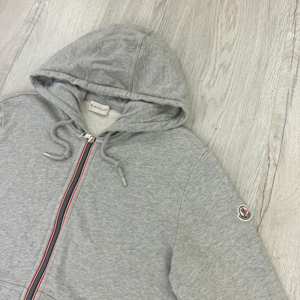 Moncler Men’s Maglia Grey Zip-up Hoodie  - Large Slim