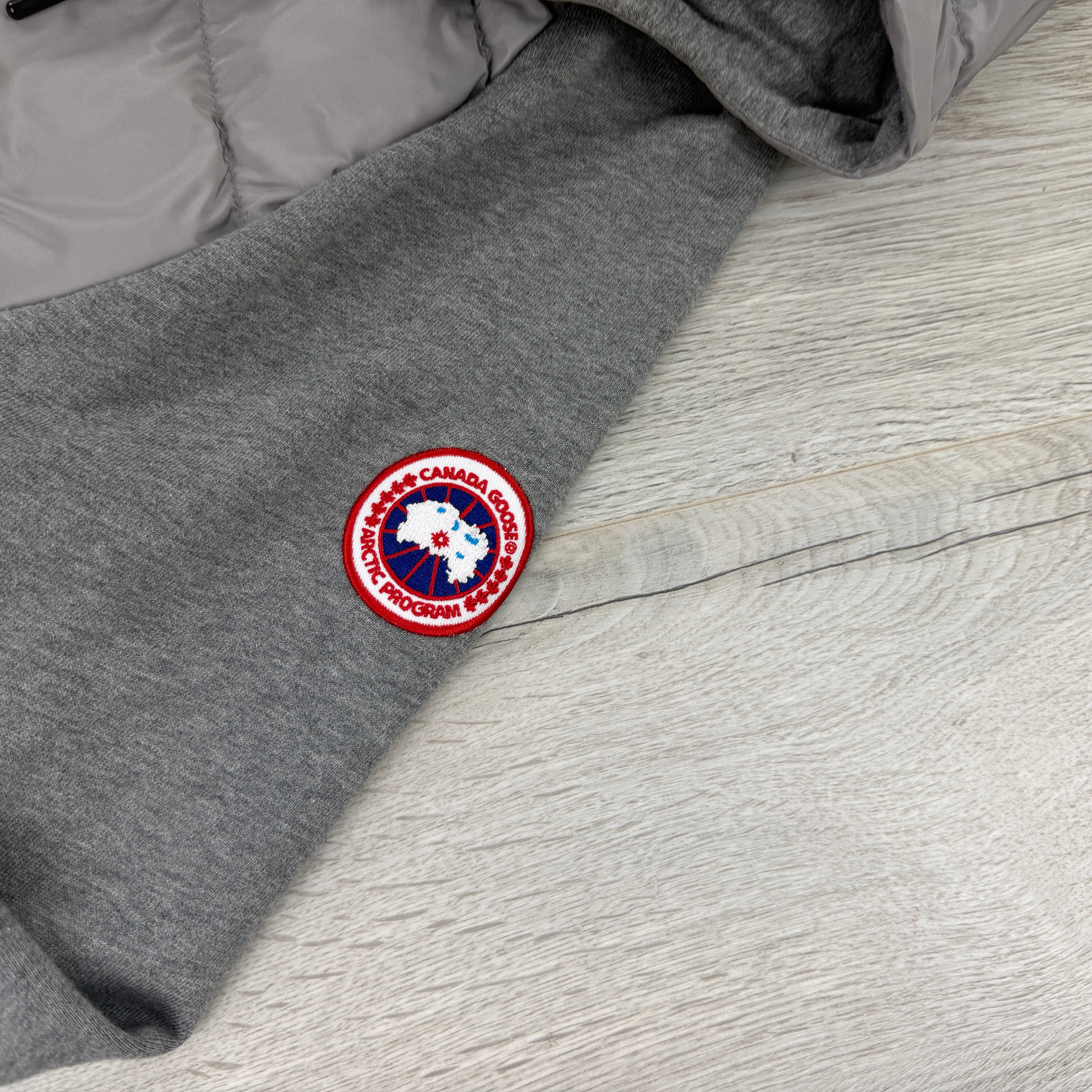 Canada Goose Men’s Grey Zip-up Padded Hoodie - Large