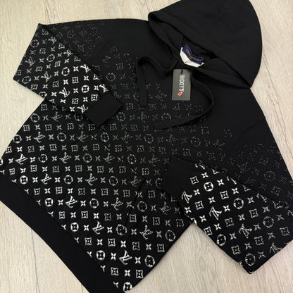 Louis Vuitton Men’s Black Monogram Gradient Pullover Hoodie - Medium