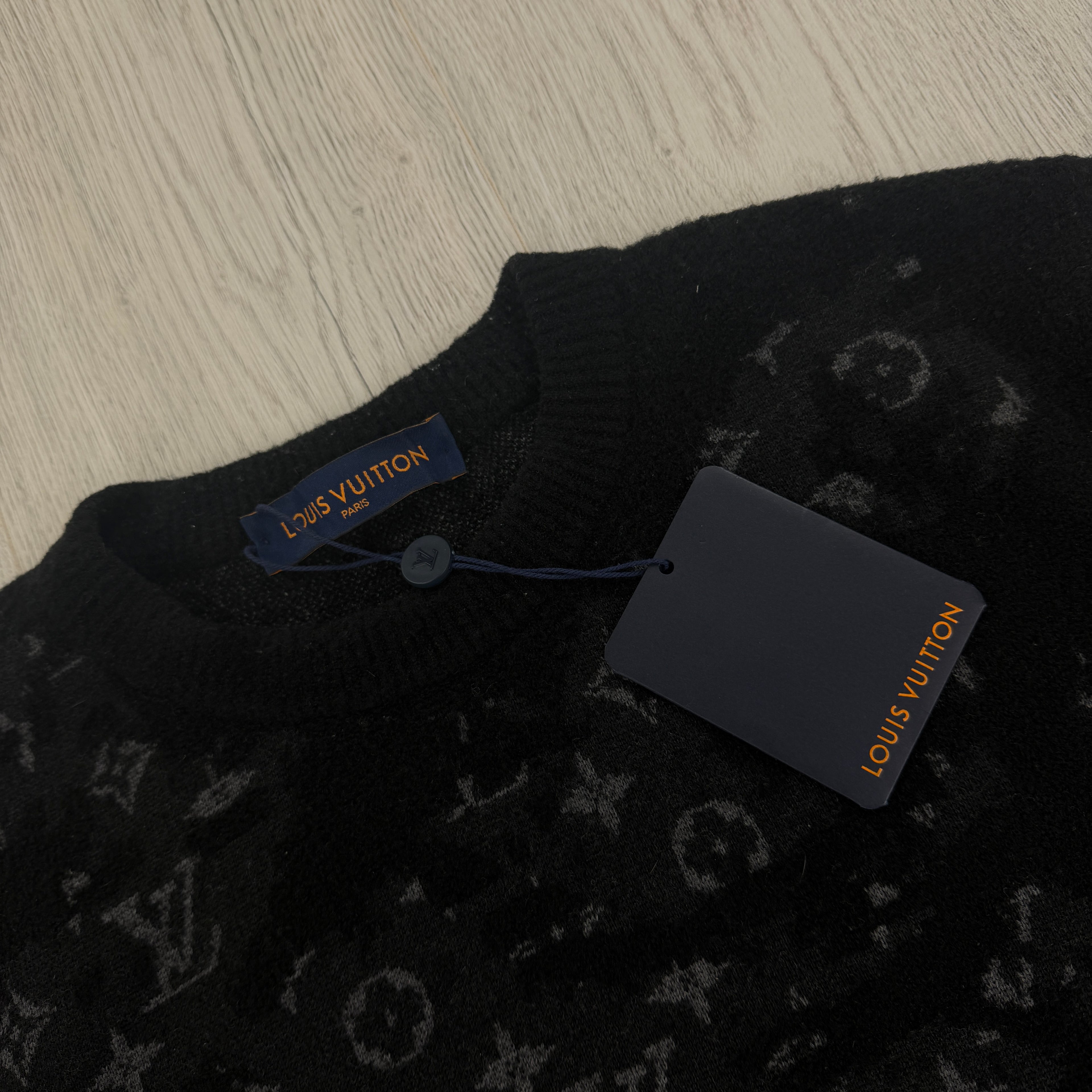 Louis Vuitton Men’s Distressed Monogram Crewneck Jumper - Medium