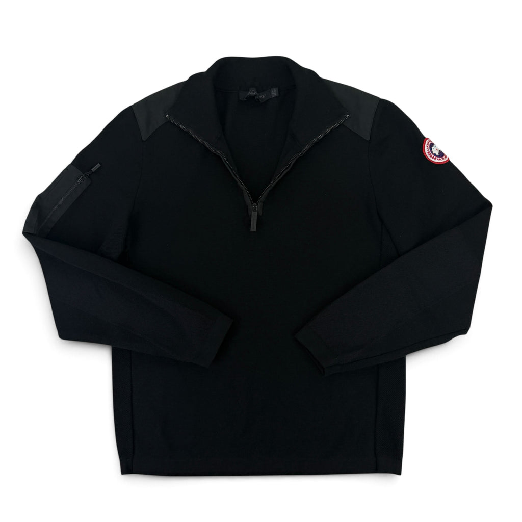 Canada Goose Men’s Black 1/4 Zip Jumper - Large (Fit Medium)