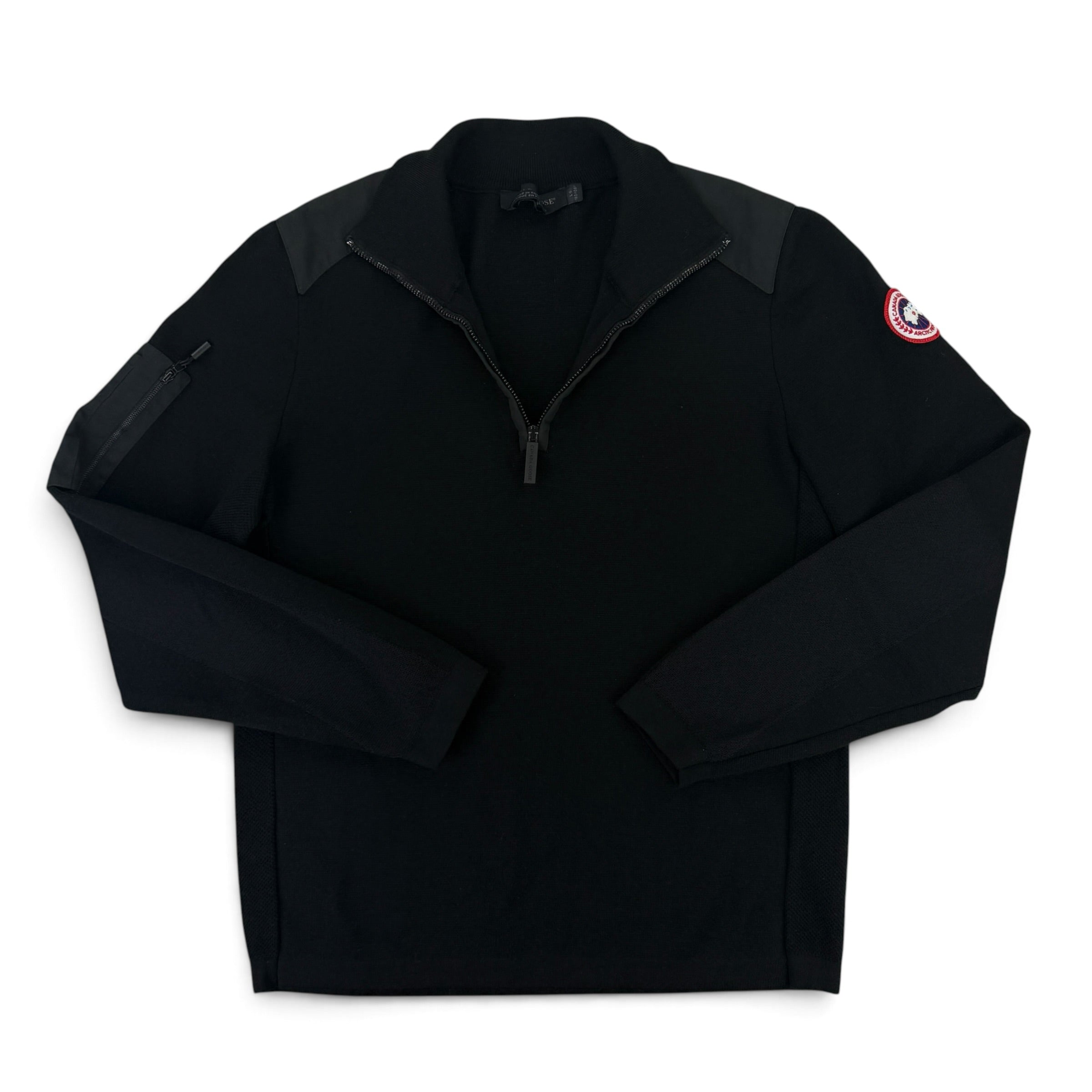 Canada Goose Men’s Black 1/4 Zip Jumper - Large (Fit Medium)