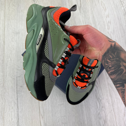 Dior B22 Men’s Khaki & Orange Trainers - 41 (Uk 7)