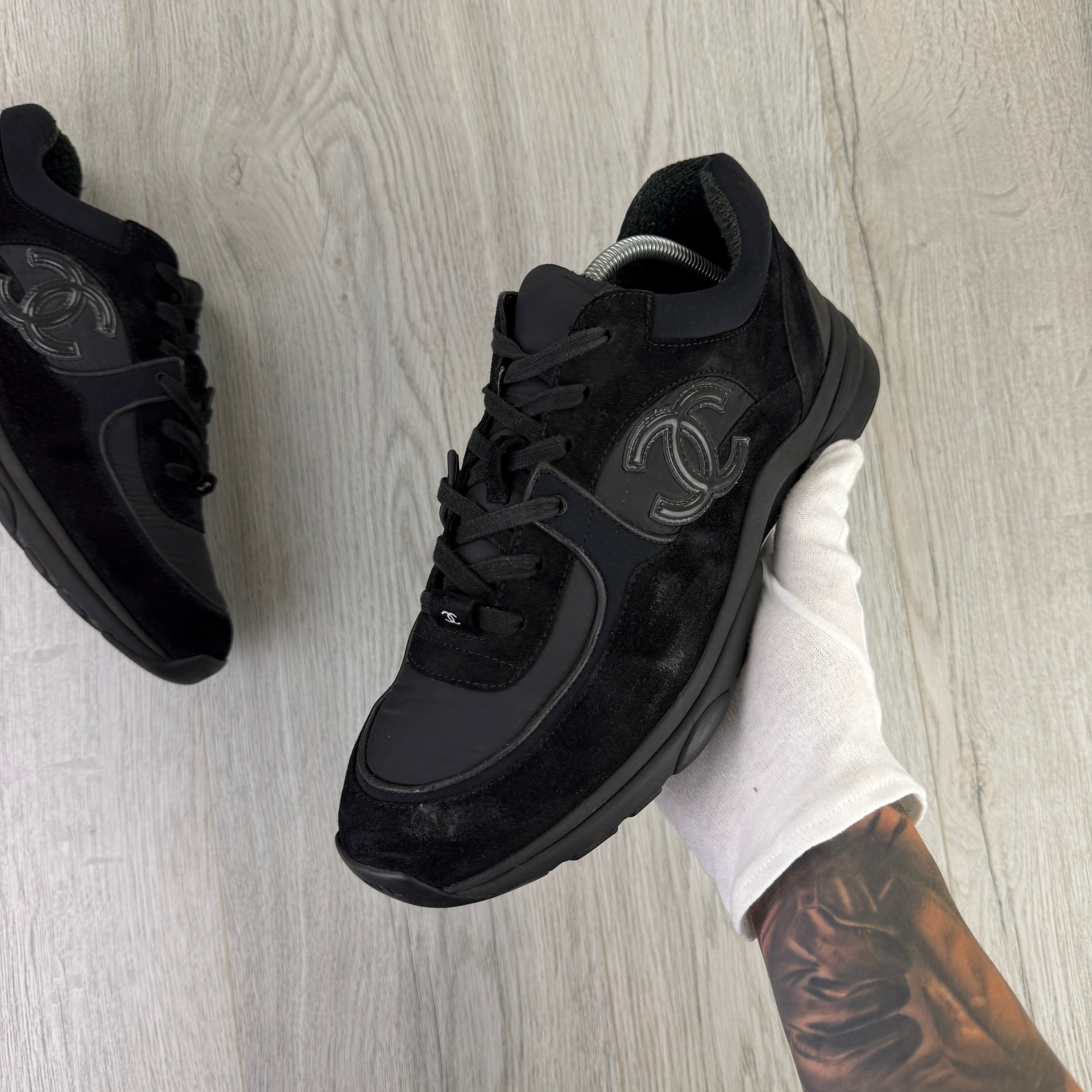 Chanel Men’s Black CC Runners - Uk 11