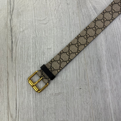 Gucci Men’s Black GG Supreme Kingsnake Belt - 90 (Uk 28-34)