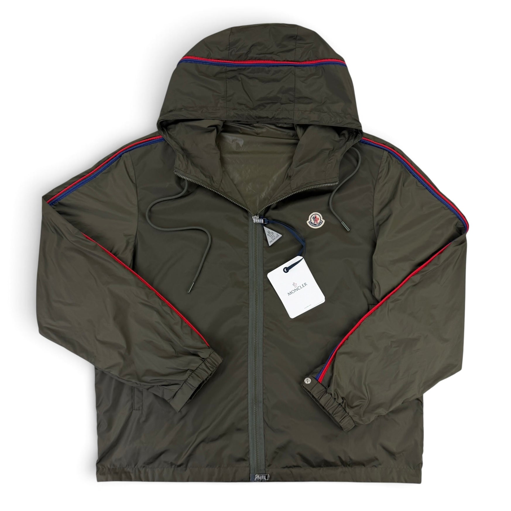 Moncler Men’s Hattab Khaki Zip-up Windbreaker Jacket - Size 5