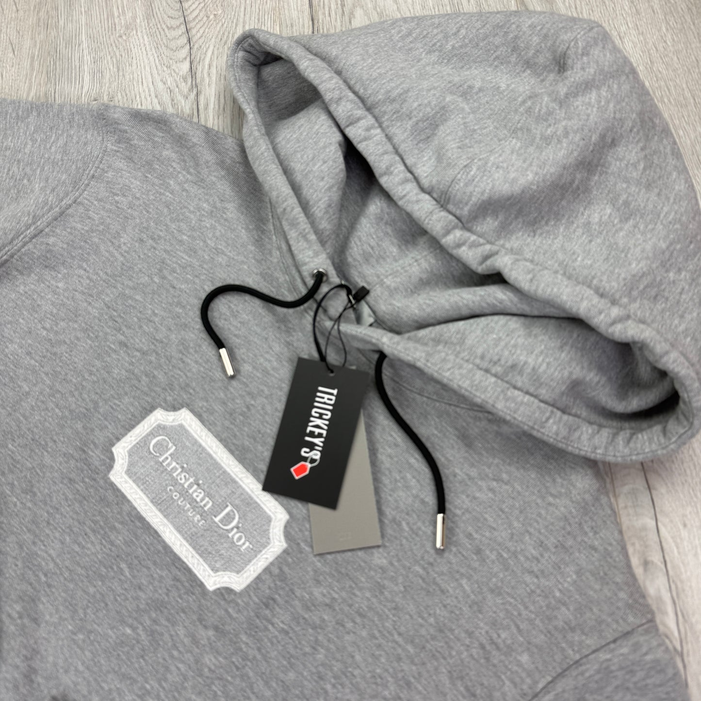 Dior Couture Men’s Grey Pullover Cotton Hoodie - Small
