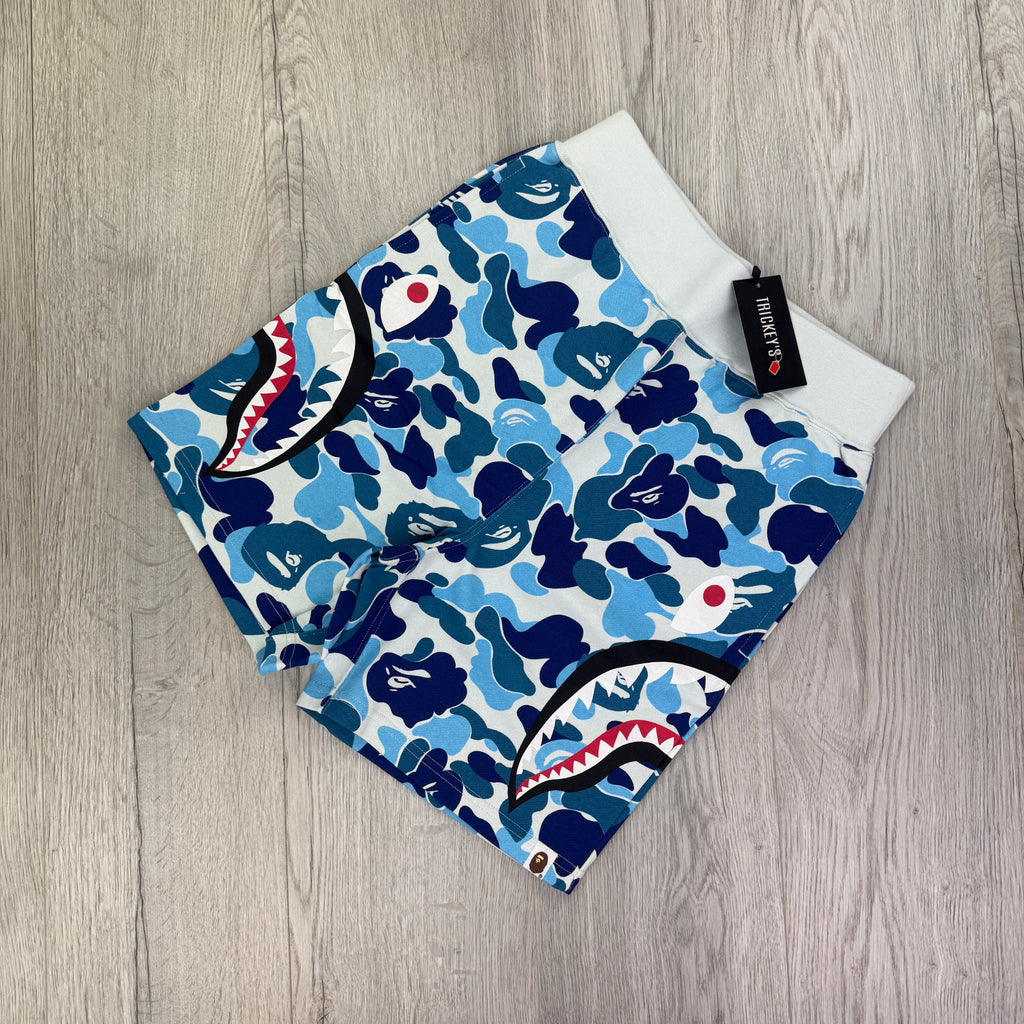 Bape Men’s Baby Blue Camo Side Shark Shorts