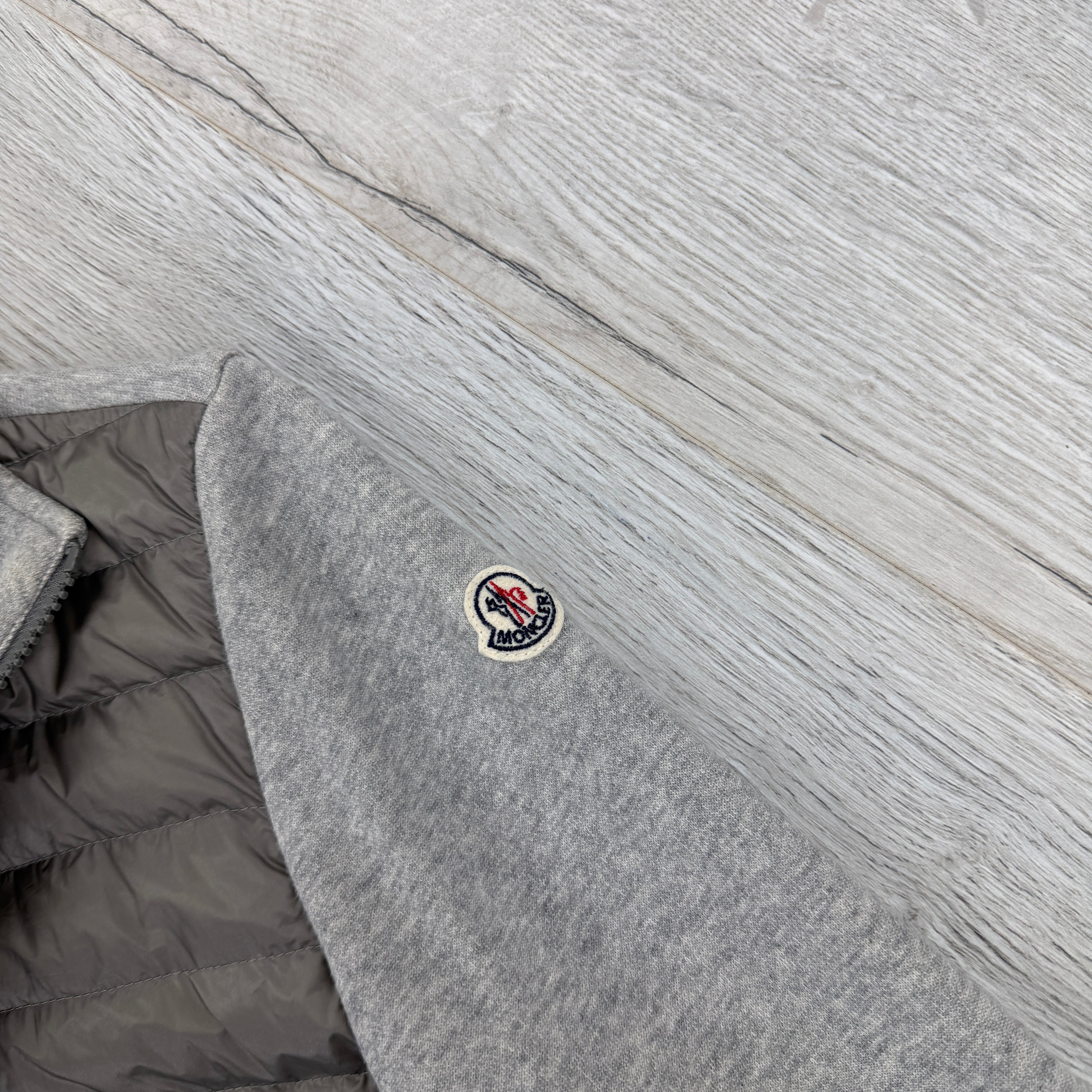 Moncler Men’s Maglia Grey Zip-up Padded Cardigan - Medium Slim