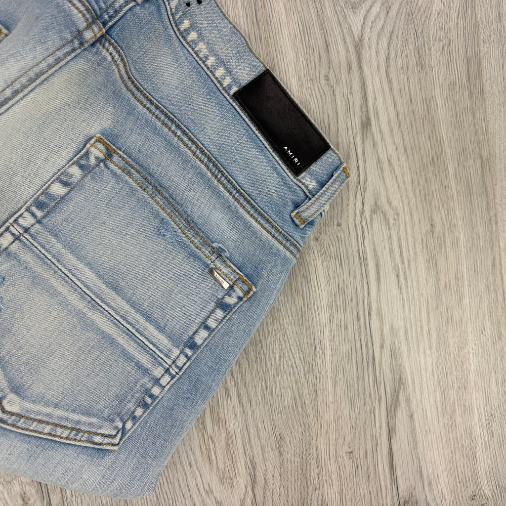 Amiri MX1 Distressed Blue Jeans Camo Patch - Uk 32