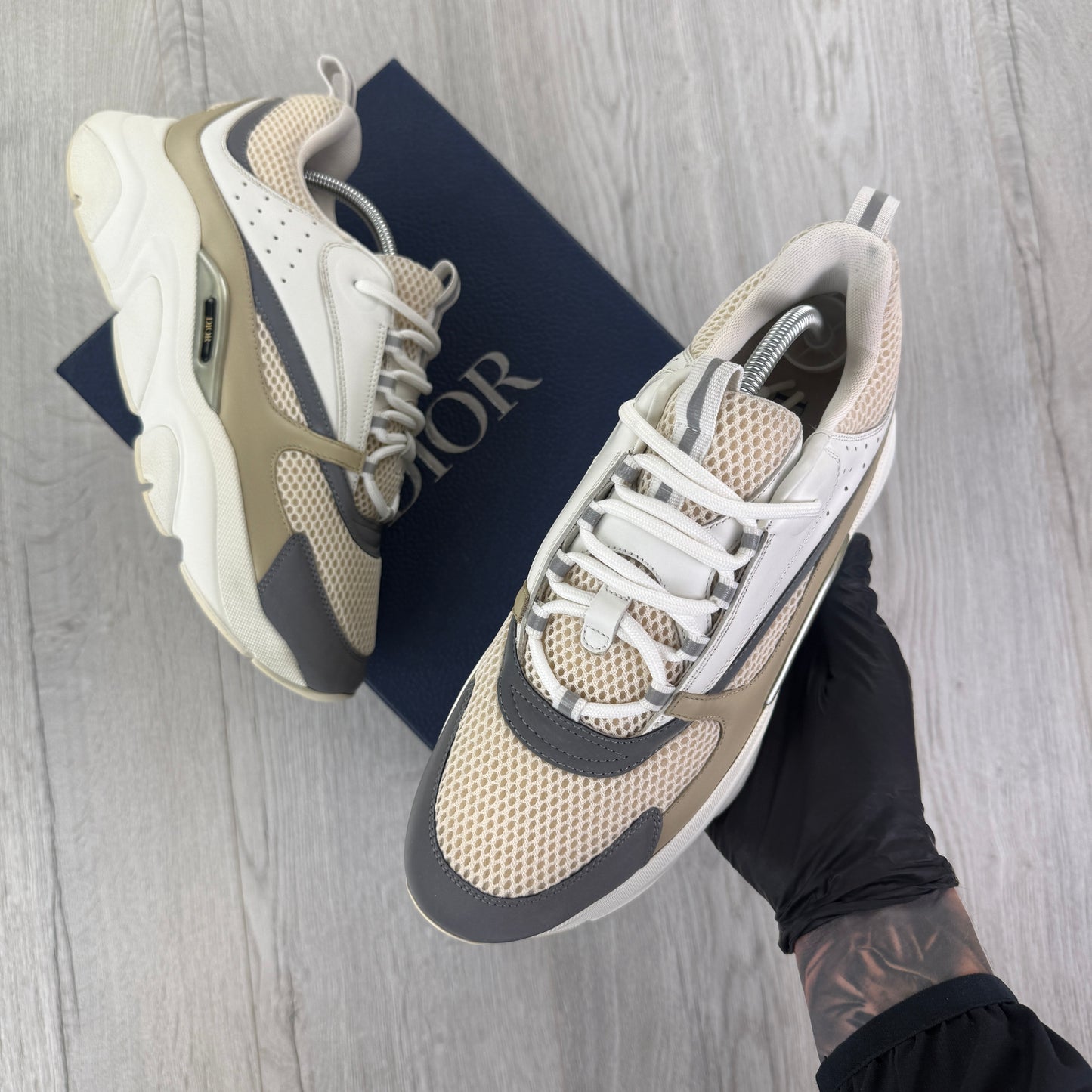 Dior B22 Men’s Cream Beige White Trainers - 44 (Fit Uk 9/9.5)