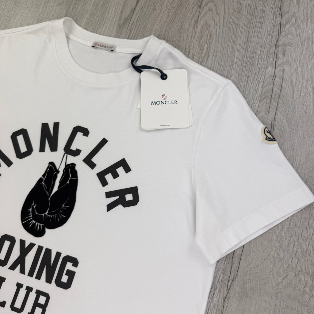 Moncler Men’s ‘Boxing Club’ White T-shirt - Large