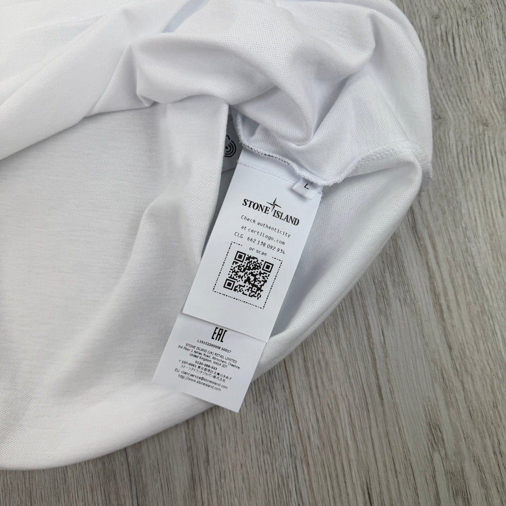 Stone Island Men’s White Short-sleeve Polo - Large