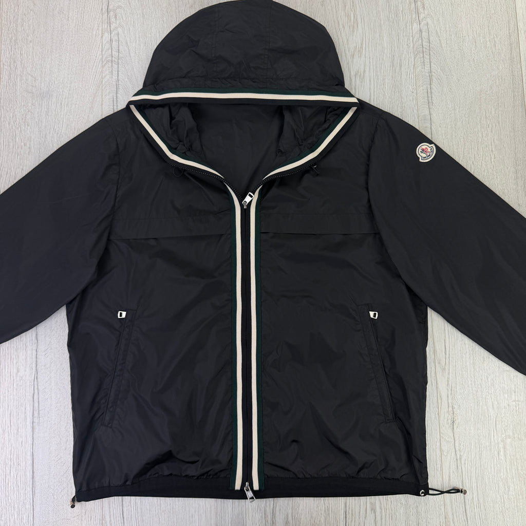 Moncler Men’s Black Windbreaker Jacket - Size 6 (Fit L/XL)