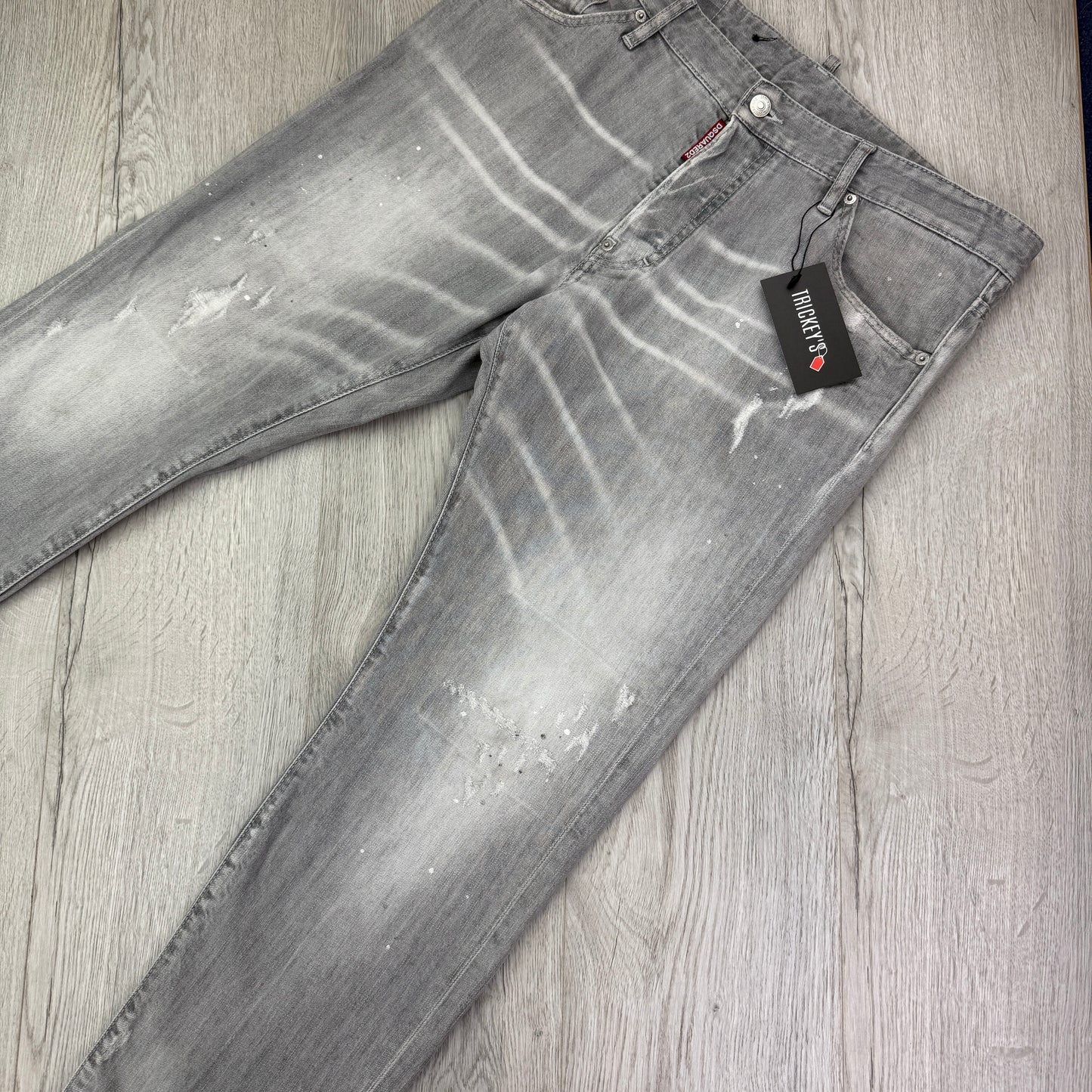 Dsquared2 Men’s Grey Distressed Jeans - 50