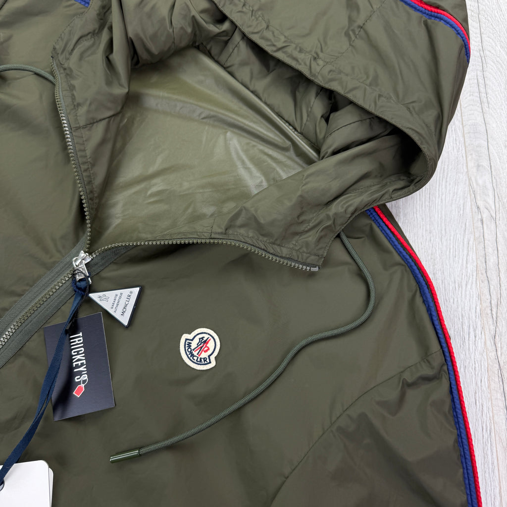Moncler Men’s Hattab Khaki Zip-up Windbreaker Jacket - Size 5